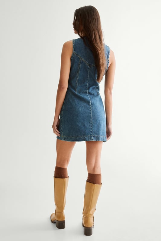 The Denim Sleeveless Mini Dress
