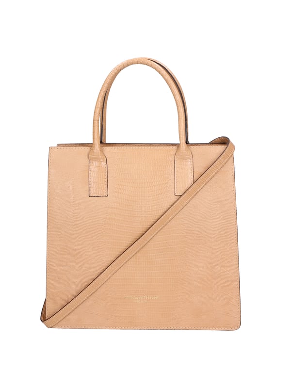 Bolso shopping rígido para mujer, en piel auténtica estampada con efecto lagarto. Equipado con bandolera ajustable y extraíble. Producto artesanal italiano. Hecho en Italia