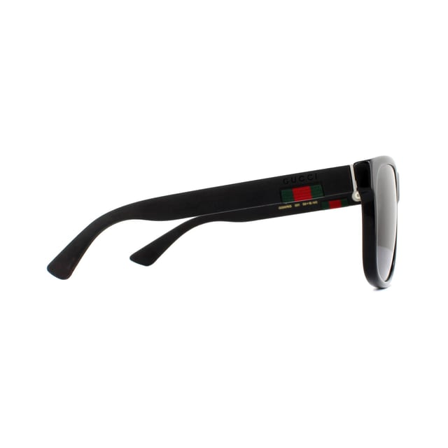 Gucci Sunglasses GG0010S 001 Black Rubber Grey