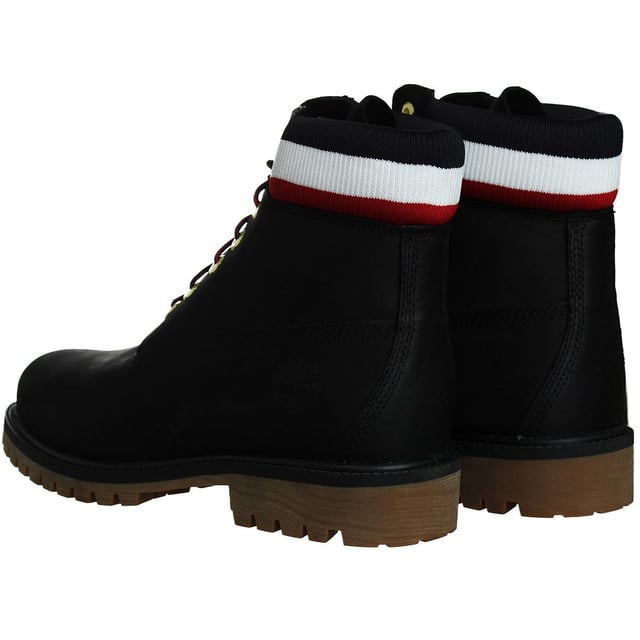 The Timberland 6-Inch Premium Heritage Men's Black Boots are a timeless and rugged choice for men who want both style and durability in their footwear. Here are the key features of these boots:

 Black Nubuck Leather:  These boots are typically crafted from premium black nubuck leather, known for its soft, velvety texture and durability. Nubuck leather offers a sleek and classic appearance.

 Classic 6-Inch Height:  These boots feature the iconic 6-inch height, providing ankle support and protection. They are versatile and suitable for various occasions, from casual outings to outdoor activities.

 Padded Collar and Tongue:  The boots come with a padded collar and tongue for added comfort, reducing the risk of chafing or discomfort during extended wear.

 Lace-Up Closure:  Typically, these boots feature a lace-up closure system with rustproof hardware, allowing you to achieve a secure and customized fit while ensuring long-lasting durability.

 Anti-Fatigue Technology:  Some Timberland boots, including the 6-Inch Premium Heritage line, come with anti-fatigue technology in the midsole. This technology provides all-day comfort and support, making them suitable for extended wear.

 Versatile Style:  These boots are designed to be versatile, making them suitable for a range of outfits and occasions, from urban adventures to outdoor pursuits.

 Timberland Branding: These boots often feature Timberland branding details, such as the iconic Timberland tree logo on the side, tongue, or heel, representing the brand's commitment to quality and style.

 Durable Rubber Outsole:  The rubber outsole offers excellent traction and grip on various surfaces, ensuring stability and safety in different environments.

In summary, the Timberland 6-Inch Premium Heritage Men's Black Boots combine style, comfort, and durability. With their premium nubuck leather construction, classic design, and cushioned support, they are a versatile addition to your wardrobe, suitable for both everyday wear and outdoor adventures. These boots represent Timberland's tradition of quality and fashion-forward designs for men's footwear.