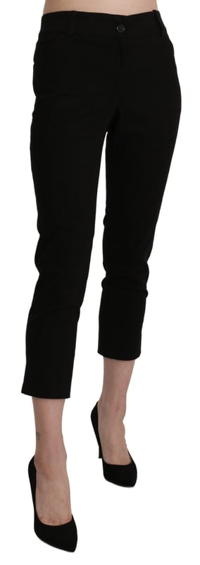 Brand: BENCIVENGA
  Model: High Waist Skinny Cropped
  Color: Black
  Material: 100% Cotton
  Zipper closure
  Logo details
  Made in Italy
  Gender: Women
Material: Cotton