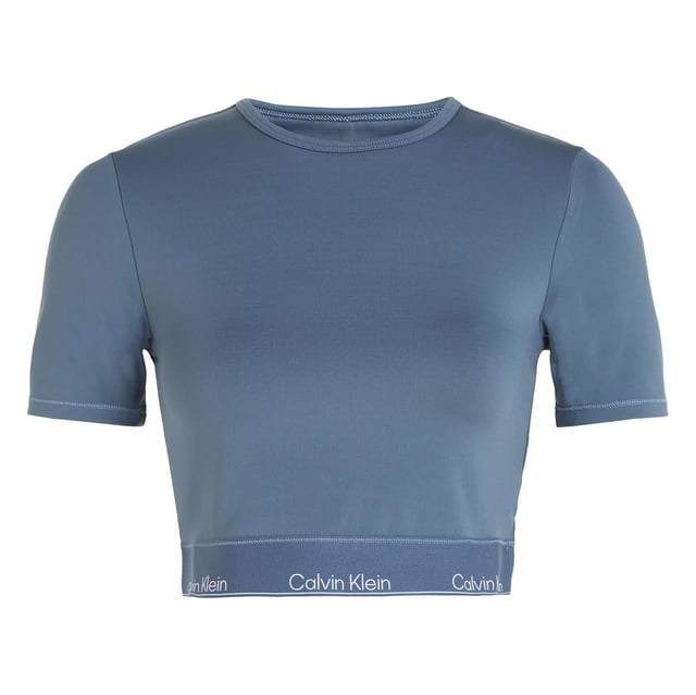 Designed with our most iconic elastic, this second-skin gym top is enhanced with turbo-dry technology and sleek, wicking fabric, to provide lasting dry comfort during any workout.- Double-knit technical stretch blend.- Wicking, quick-dry material.- Slim fit, cropped.- Crew neckline.- Short sleeves.- Forever stretch fabrication for freedom of movement.- Calvin Klein iconic elastic hem. Material: 88% Polyester, 12% Elastane. Ref: 00GWS4K1945BX.