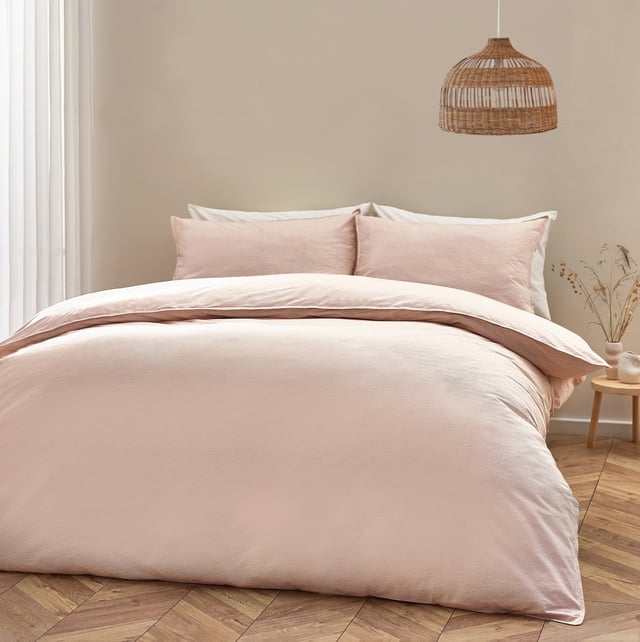 Minimalist yet modern, the Heaton Stripe duvet cover set is ideal for those who adore the relaxed-living aesthetic. Featuring a subtly textured, striped design, this 100% tumbled cotton bedding is complete with twin-needle stitch edging. Crafted from ultra-cosy, breathable fabric, this duvet set will become much softer with every wash! This product is certified by OEKO-TEX® MADE IN GREEN showing it has been sustainably made.