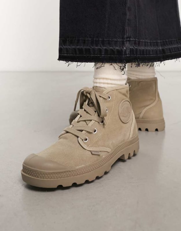 Shoes by Palladium Call off the search Lace-up fastening Signature Palladium branding Round toe Chunky soleSold By: Asos