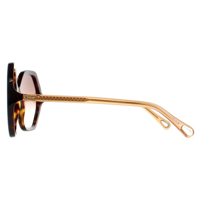 Las gafas de sol Chloe Round Womens Dark Havana y cristal marrón degradado Ch0008S Esther son un práctico estilo hexagonal elaborado en ligero acetato. El logotipo de Chloe cuenta con los templos delgados para la autenticidad de la marca.