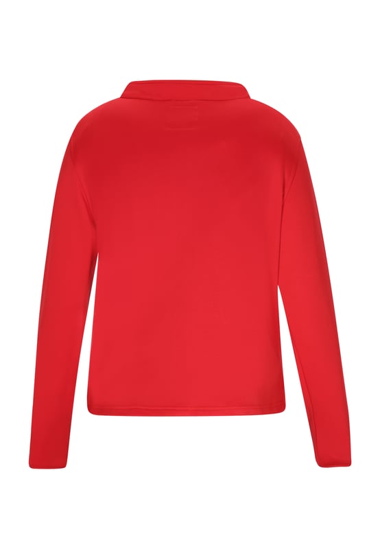 Mit einem Stehkragen und einem zentralen Frontreißverschluss bietet diese langärmelige Jacke Praktikabilität mit Stil. Seitentaschen mit vertikalen Öffnungen sorgen für Funktionalität, während enge Bündchen und Saum eine bequeme Passform bieten. Der glatte Stoff deutet auf Leistungseigenschaften hin und macht ihn vielseitig einsetzbar für sowohl lässige Ausflüge als auch aktive Unternehmungen.  Jacke