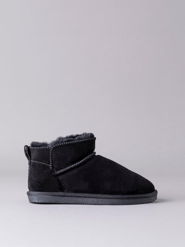 Black boot slippers ladies deals