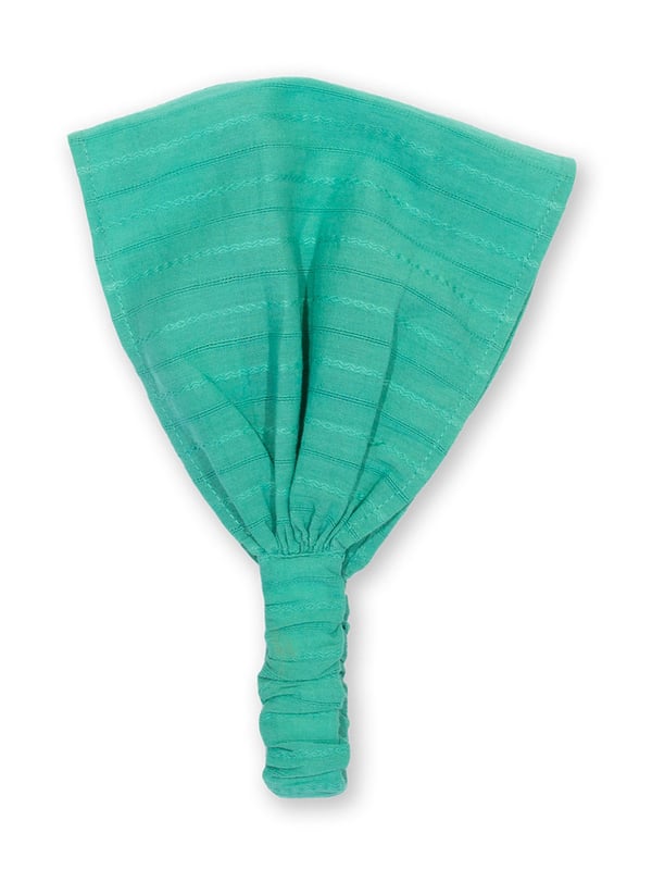 100% organic cotton | Proud to be certified to the Global Organic Textile Standard (GOTS) | Duck egg blue | Woven jacquard stripe | Bandana style | Made in India | Machine washable at 40 degrees, or at 30 degrees to be kinder to the planet
