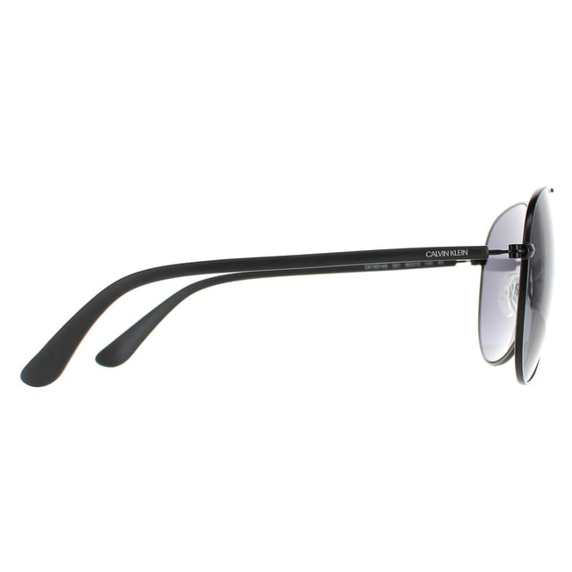 Calvin Klein Aviator Mens Matte Black Grey CK19314S  CK19314S are a typical aviator style with large teardrop shaped lenses. A metal frame front features adjustable nose pads, and plastic temples showcase the Calvin Klein logo.