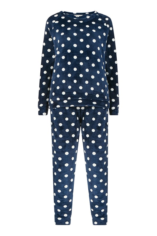 Navy Spot Super Soft Fleece Pyjamas