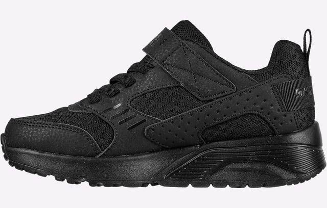Cool trainer style takes him everywhere with the Skechers Street Uno Lite - Zelton shoe. This classic slip on trainer features a smooth synthetic and mesh fabric upper with an Air-Cooled Memory Foam comfort insole.
- Smooth synthetic and mesh fabric upper- Perforaion and emboss detailing on upper- Padded collar and tongue in a slip on design- Stretch laced front panel and adjustable instep strap- Flexible traction outsole- Tonal color ideal for uniform wear- Machine washable- Skechers logo detail
