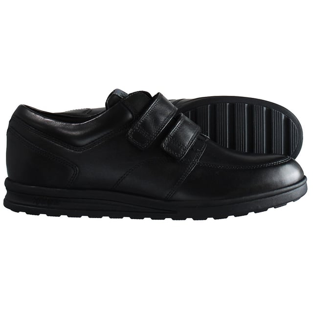 Patadas Troiko Strap Up Black Smooth Leather Mens Zapatos 1_14138