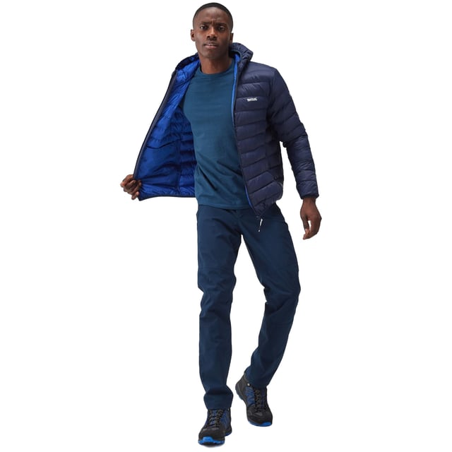 Material: 100% Polyamide. Fabric: Baffled, Synthetic Down Touch. Design: Logo. Fabric Technology: DWR Finish, Insulating, Lightweight. Neckline: Hooded. Sleeve-Type: Long-Sleeved. Padded. Cuff: Stretch Binding. Hood Features: Grown On Hood, Stretch Binding. Pockets: 2 Lower Pockets, Zip. Fastening: Full Zip. Hem: Stretch Binding. Denier: 20D. Sustainability: Feather-Free, Made from Recycled Materials.