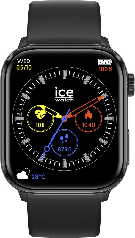 This Ice Watch Ice Smart 2.0 - Black Digital Watch for Unisex is the perfect timepiece to wear or to gift. It's Black  Rectangular case combined with the comfortable Black Silicone watch band will ensure you enjoy this stunning timepiece without any compromise. Operated by a high quality Quartz movement and water resistant to 5 bars, your watch will keep ticking. Discover the ICE smart two: a connected watch that capitalises on current trends and the DNA of Ice-Watch. An exceptional amoled screen, varied and colourful face watches, in line with the brand’s prowess, as well as a multitude of features to accompany you in your daily life. High quality 21 cm length and 22 mm width Black Silicone strap with a Buckle Case measurement: 38 X 42 mm,case thickness: 12 mm, case colour: Black and dial colour: Black