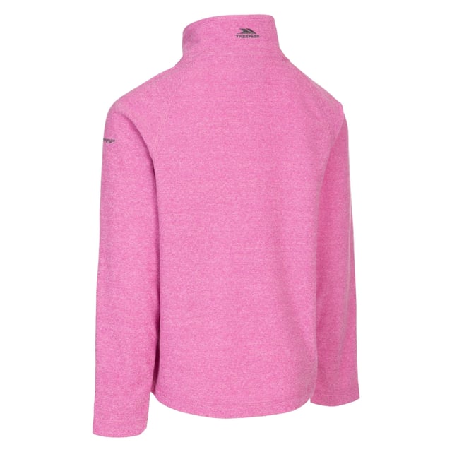100% Polyester. Gestreepte microfleece. Anti-heiwerkzaamheden. Geborstelde rug. 1/2 rits hals. Contrasterende versieringen.