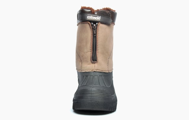 The Venture all-weather boot by Cotswold is the perfect choice if youre looking for a stylish, reliable boot to keep you dry and warm in the colder seasons ahead.
 A front zip and hook and loop fastening locks the foot in place, boasting easy on / off wear, while the luxurious fur lining gives a warmth and comfort feeling. Crafted from a durable rubber, the outsole of these boots delivers excellent traction on any surface you throw at it so youre comfortable in knowing this great value boot has you covered wherever you go.
 The Venture is delivered in a robust design with a luxury faux suede fabric upper and a fully waterproof moulded rubber galosh lower foot to combat the harsh wet and wintery elements.
  Faux Suede Fabric Upper
  Waterproof rubber galosh
  Thick textile fleece lining
  Durable rubber outsole providing excellent traction.
  Easy on / off wear with the use of front zip and hook and loop strap
  Hybrid boot for all seasons
  Cotswold branding
 Please note -this boot is only waterproof in the rubber galosh area and not in the Faux suede shaft of the boot so walking through very long wet grass or deeper water will render these boots not waterproof.
 * Please note these boots come polybagged and are not boxed *