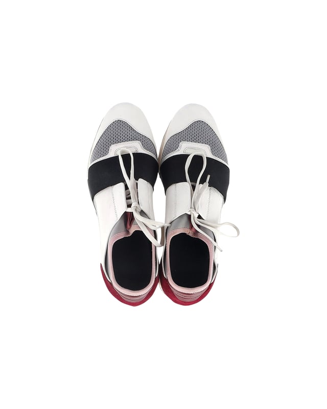 Balenciaga Race Runner Sneakers in Multicolor Leather and Mesh