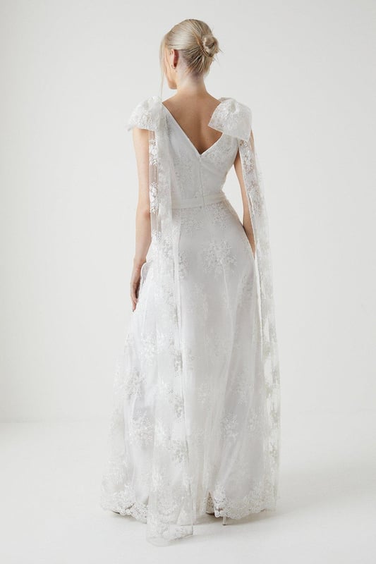 sachin and babi light blue dress Mesh Wedding Gown