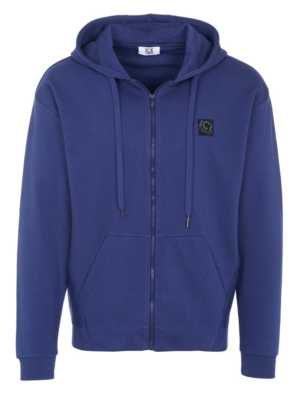 80% Cotton, 20% Polyester; Iceberg pullover;  Model: S1M-E04163416677;  High quality manufactured;  Soft cotton blend;  Hood with drawstring and drawstring;  Zipper;  Two front pockets;  Elastic hem;  Iceberg logo details