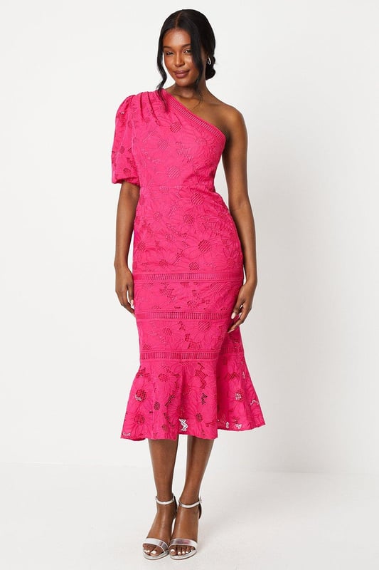 One shoulder lace dress new arrivals