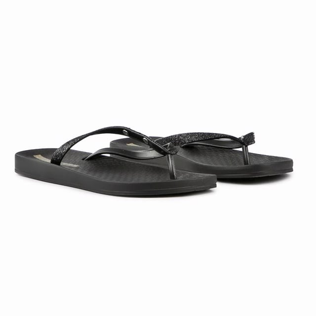 Ipanema black glitter flip flops best sale