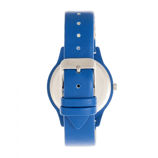 Matte Alloy Case; Precision Japanese Quartz Movement; Non-Glare Scratch-Resistant Mineral Crystal; Logo-Engraved Stainless Steel Caseback; Leatherette Strap; Logo-Engraved Stainless Steel Clasp; 38mm Case Diameter; 3ATM Water Resistance;