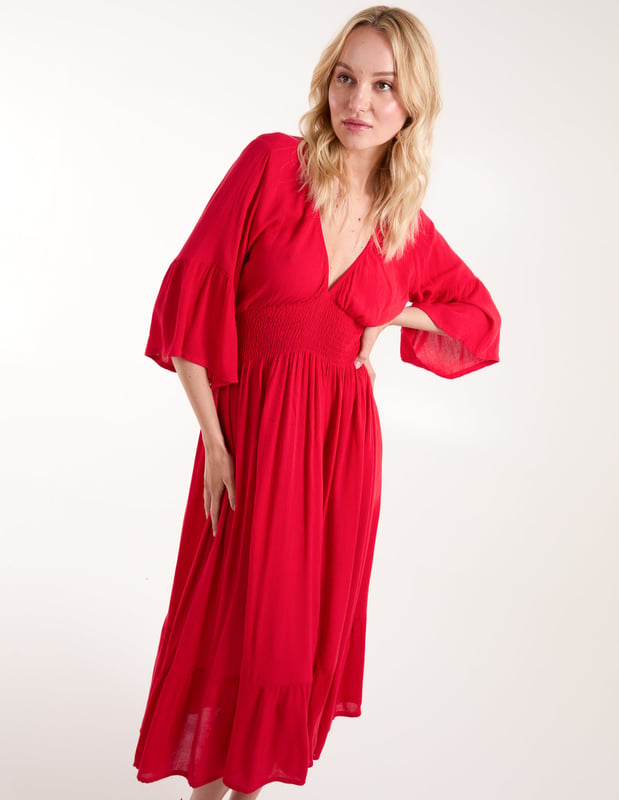 shirred-empire-bust-dress