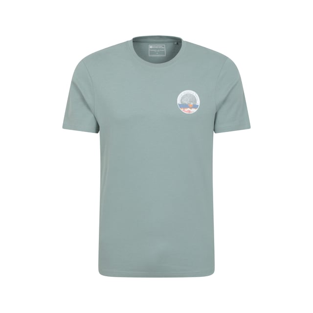 100% Organic Cotton. Design: Back Print, Palm Tree, Text. Neckline: Crew Neck. Sleeve-Type: Short-Sleeved. Fabric Technology: Breathable, Fade Resistant, Lightweight, Peel Resistant. Sustainability: GMO Free. XS: 35 in. S: 37 in. M: 40 in. L: 43 in. XL: 46 in. XXL: 49 in.
