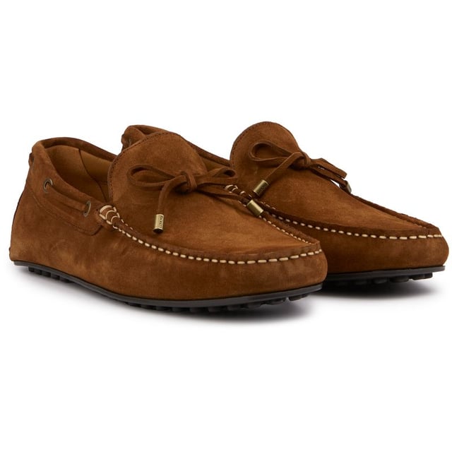 Crafted In Silky Premium Suede, These Driver Loafers By Hackett Are A Must-have For Your Wardrobe This Spring And Summer Season. The Slip-on Features A Stylish Kiowa Construction, Decorative Lacing And Contrast Stitching For A Dapper, Casual Look.