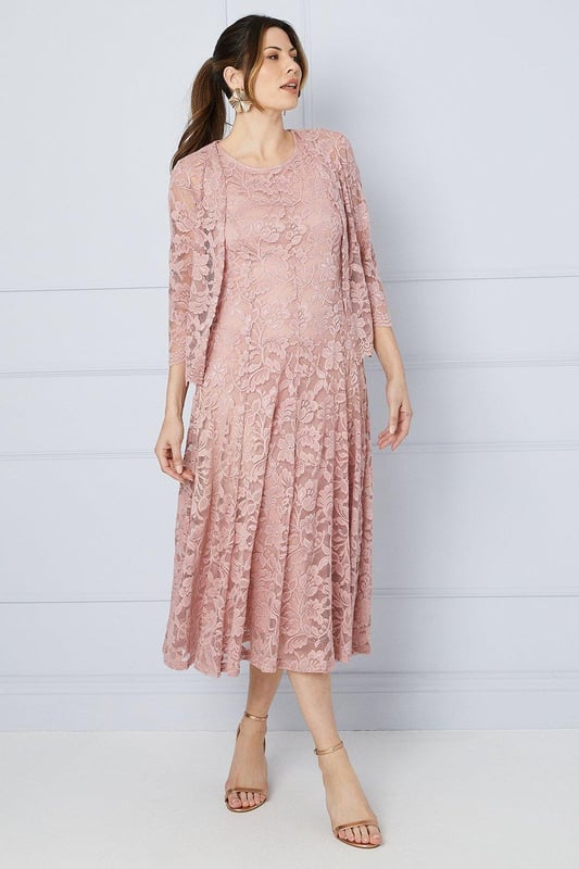 green emerald velvet dress Fit-and-Flare Linear Lace Woven Maxi Dress main image 0