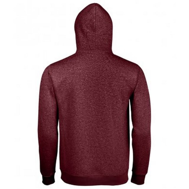 Material: 80% ringgesponnene Baumwolle und 20% Polyester. Gebürstetes Rückenfleece. Überschnittene Schulter. Gefütterte Kapuze mit einfarbigem Kordelzug. Verschweißter Hals. Schließfach-Aufnäher. 2x2 gerippte Bündchen und Saum. Beuteltasche vorne. Größenetikett ohne Markenzeichen am Halsausschnitt. Brustumfang (in): XS(35/36), S(36/38), M(38/40), L(41/42), XL(43/44), XXL(45/47), 3XL(47/49), 4XL(50/52), 5XL(53/55).