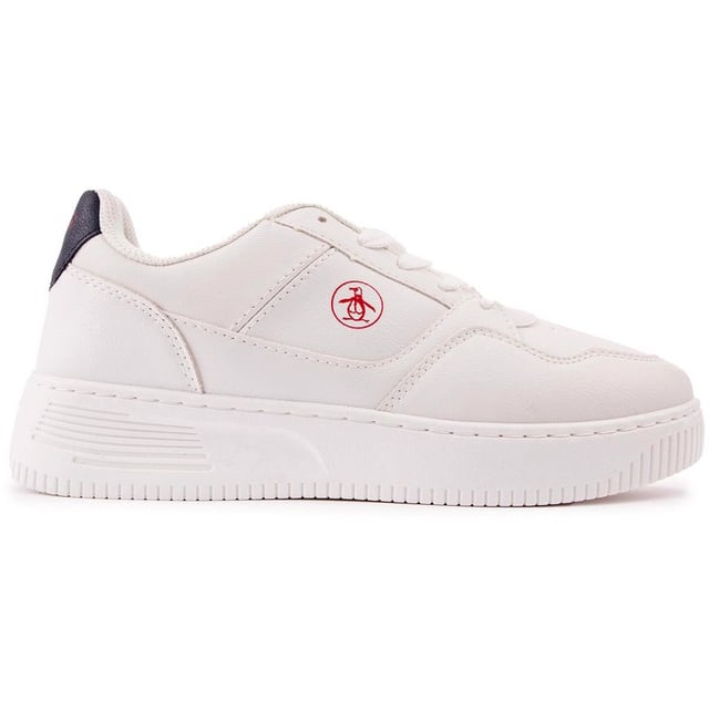 Der Penguin Squadron Junior-Turnschuh bringt einen entspannten. coolen Court-Stil auf die Straße. Der lässige Sneaker hat eine frische Ausstrahlung und zeigt eine erstklassige neue Richtung für die kommende Saison. Das urban inspirierte Design mit Retro-Appeal umfasst das ikonische Penguin-Branding und eine neue Variante des Sneaker-Design-Erbes.