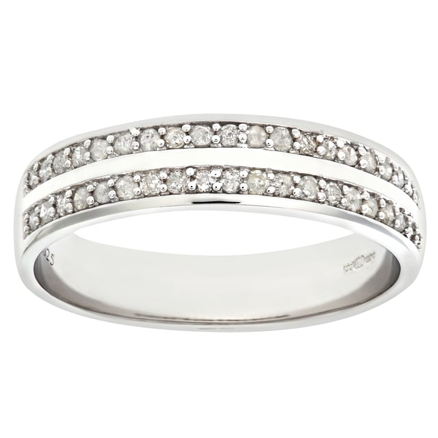 Oro blanco de 9 quilates (375): 3,7 g; # Diamante: 0.25ct