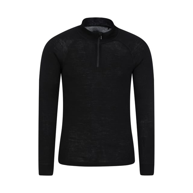 80% Merino Wool, 20% Polyester. Fabric: Performance. Design: Plain. Fastening: Half Zip. Neckline: High-Neck. Sleeve-Type: Long-Sleeved. Fabric Technology: Anti-Bacterial, Breathable, Lightweight, Moisture Wicking.