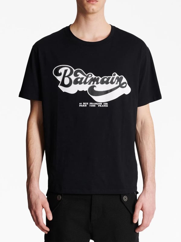 T-shirt Balmain Homme Orange Avec Grand Logo - Taille M