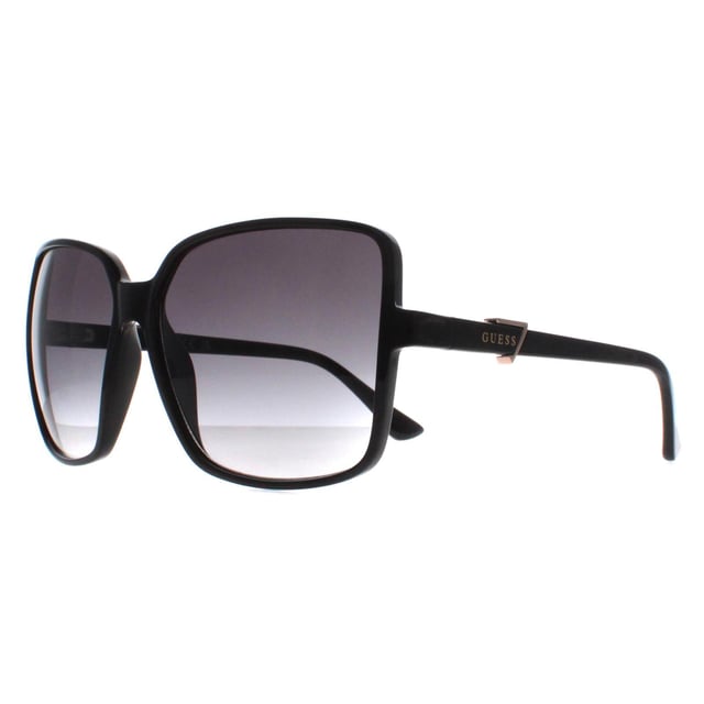 Guess Square Womens Shiny Black Smoke Gradient GU7812  Sunglasses feature a chic, square-frame design that blends modern aesthetics with timeless elegance. These sunglasses are crafted with lightweight yet durable materials, offering both comfort and longevity for everyday wear. The gradient lenses provide full UV protection while enhancing the bold look of the oversized frame. The iconic Guess logo on the temples add a signature touch of luxury, making these sunglasses a versatile and stylish accessory for any occasion.