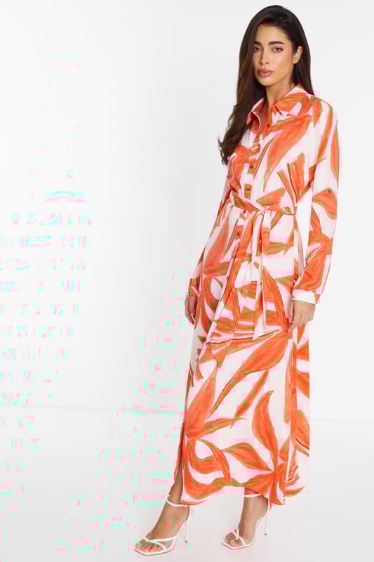 - Tropical print - Collar neckline - Shirt style - Long sleeve - Model height: 5' 7" - Model wears uk 8 / us 4 / eur 36 - Always check the care wash label. cool hand wash with mild detergent