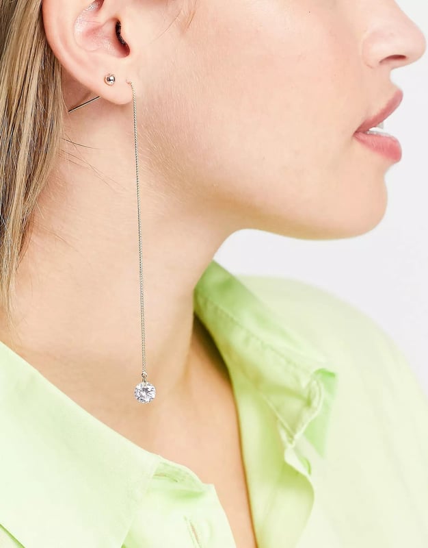 Aldo Womens Cartiglian Through Drop Earrings With Gem In Gold Gold