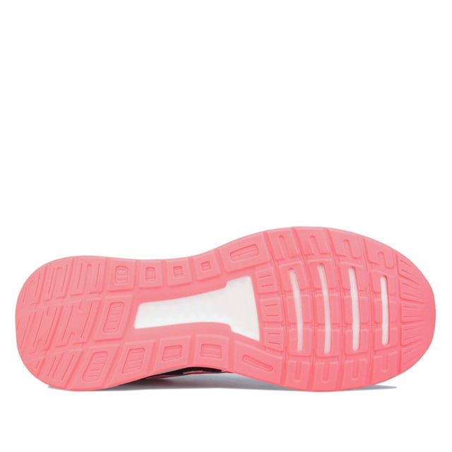 Childrens adidas Runfalcon Trainers in Black Pink. – Mesh and synthetic leather upper. – Lace closure. – Regular fit. – Contrast 3-Stripes to sides. – Synthetic cage over the midfoot. – Synthetic heel cap. – Lightweight EVA midsole. – Lightweight feel. – Rubber outsole. – Synthetic upper Textile and synthetic lining – Synthetic sole. – Ref: FV9441