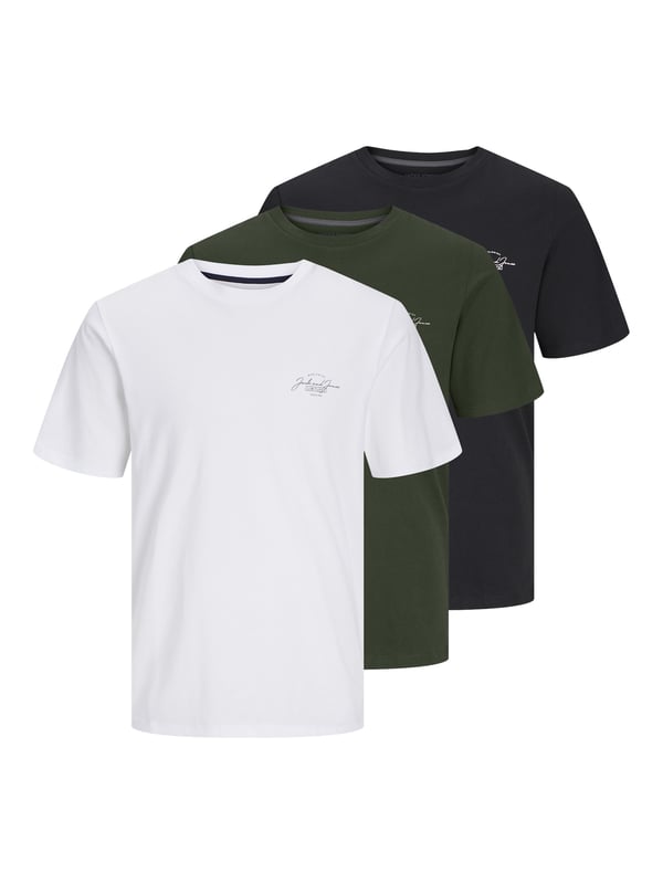 Jack & Jones T-shirt Discover the timeless elegance and unparalleled comfort of men's T-shirts from Jack and Jones. This multi-piece collection features a classic, regular fit with short sleeves and a round neckline. The high-quality workmanship with first-class materials not only guarantees an attractive look, but also excellent comfort. The eye-catching print motif on the front gives each T-shirt an individual touch and underlines the modern character of the Jack and Jones brand. Whether you want to wear it casually or integrate it into a stylish look, these T-shirts are the perfect choice for fashion-conscious men who value quality and style. Immerse yourself in the world of Jack and Jones and experience the successful symbiosis of timeless design and high-quality materials.