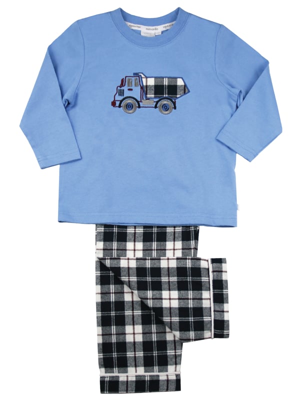 Dumper Truck Boys Cotton Pyjamas

Super soft jersey blue long sleeved T-shirt with a Dumper Truck Applique and soft brushed check bottoms. Great lounge wear and for after school.  Have your child end their busy days in soft cotton PJ’s adorned with classic checks and made with 100% cotton. Boys cotton pyjamas

100% cotton
Machine Washable
Super soft luxury brushed cotton fabric
Dumper Truck Applique
Classic Fit.