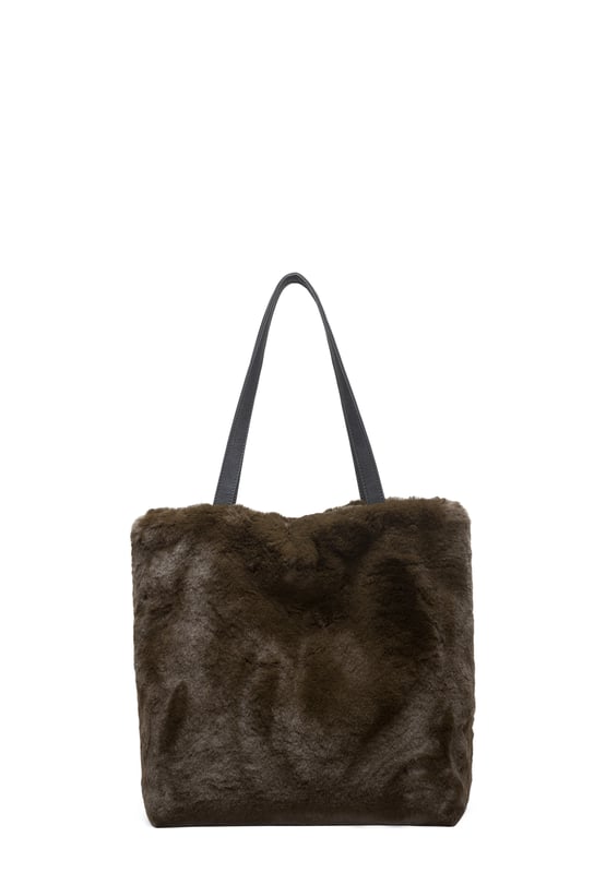 Mustard Faux Fur Shoulder Tote Bag Porto20