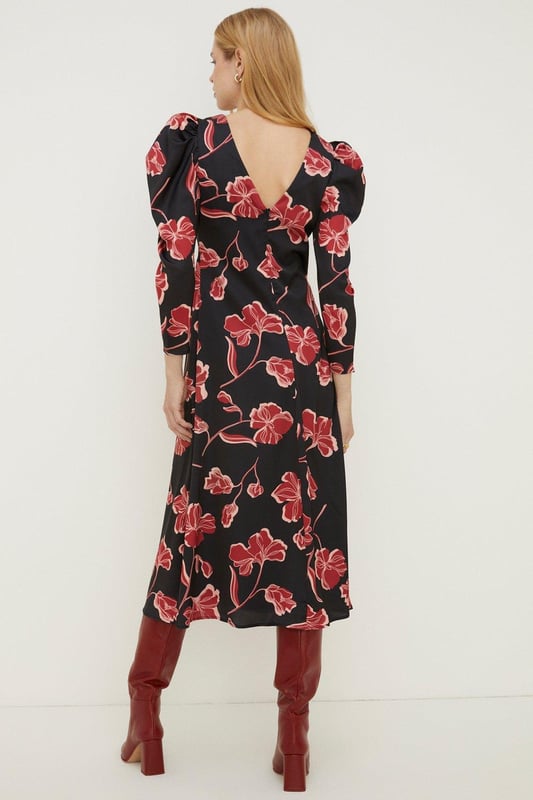 Rachel Stevens Floral Twist Satin Midi Dress rachel-stevens-floral-twist-satin-midi-dress