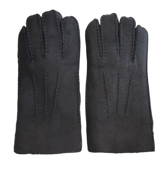 Geftterte Lederhandschuhe Herren Herren Lederhandschuhe Wildleder  Warm  Gefttert, Klassisch Schwarz, Fr Winter & Herbst