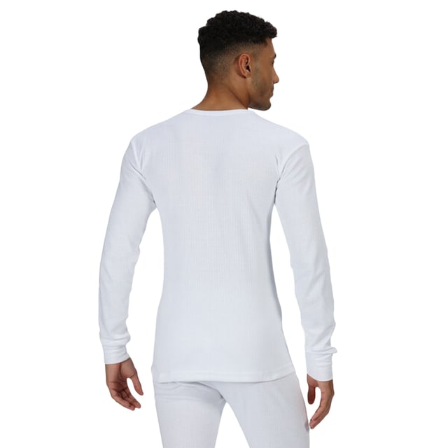 50% Polyester, 50% Cotton. Lightly brushed for maximum comfort. Long sleeved. Size - Chest to Fit S 37-38, M - 39-40, L - 41-42, XL - 43-44, XXL - 46-48. Fabric Polycotton Weight 220gsm
