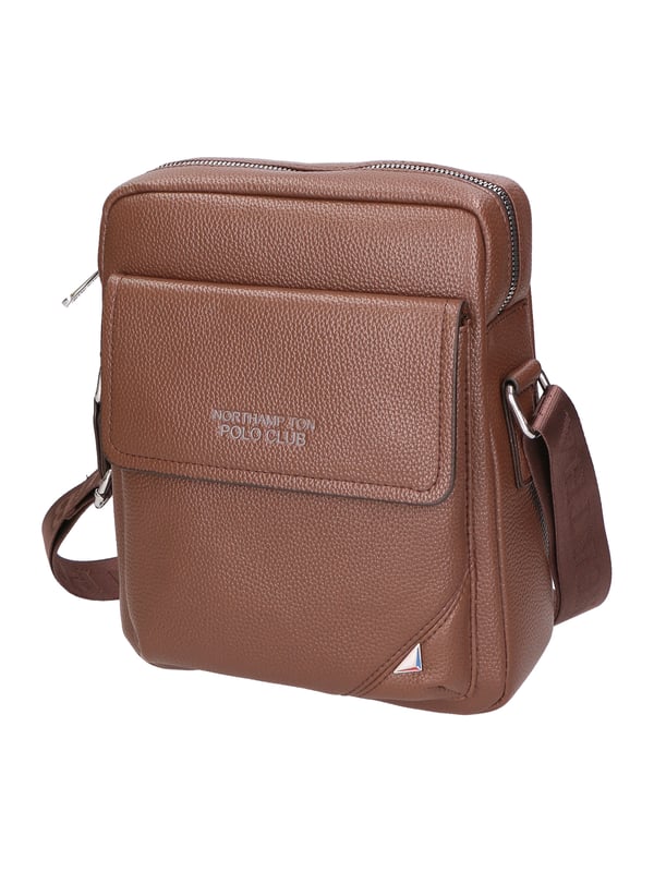 Northampton polo club Herren -Umhängetasche in veganem Leder. Einzelfach. Veganer Produkt.