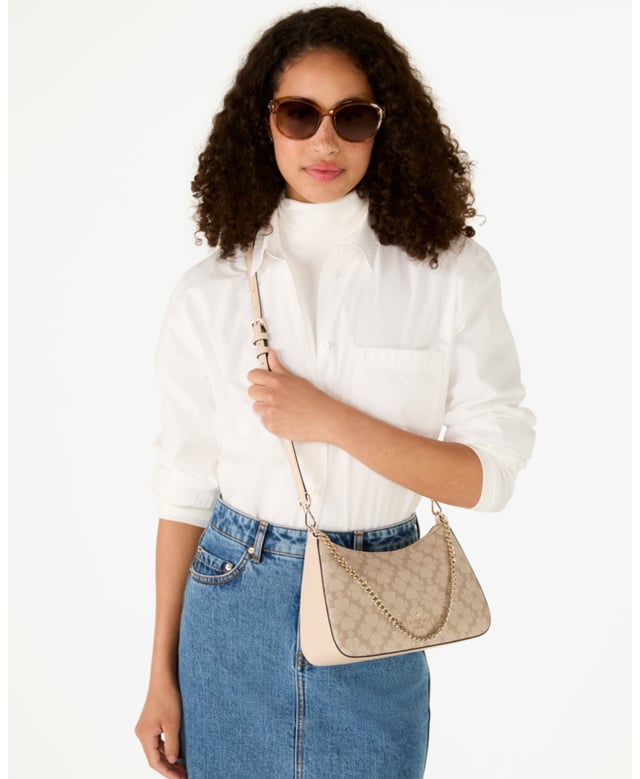 Spade Flower Spade Flower Pvc Convertible Crossbody, Back Zip And Front Slip Pockets,  Length: 7.00 Cm,  Width: 16.50 Cm,  Height: 26.50 Cm
