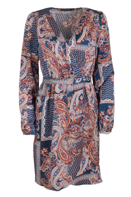 Multicolor Paisley Wrap Dress