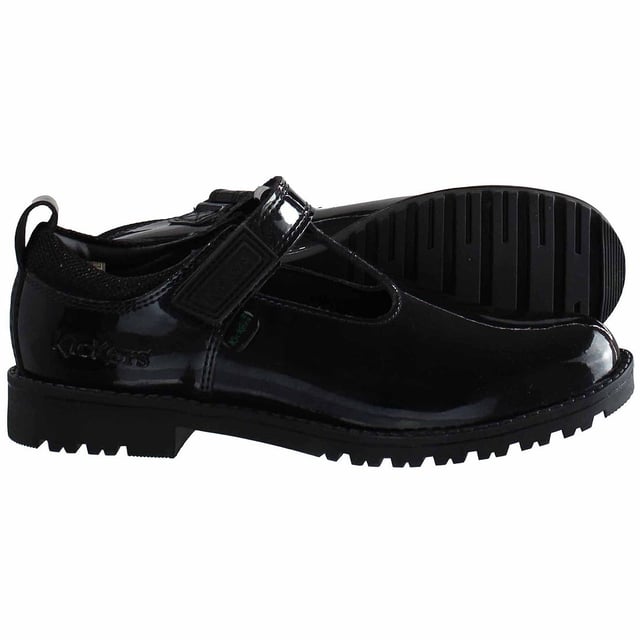 Kickers Lachly T-Bar Strap Up Zwart Lakleer Kinderschoenen 1_15816