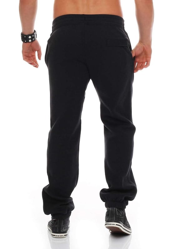 Nike swoosh logo shop cuffed joggers in black